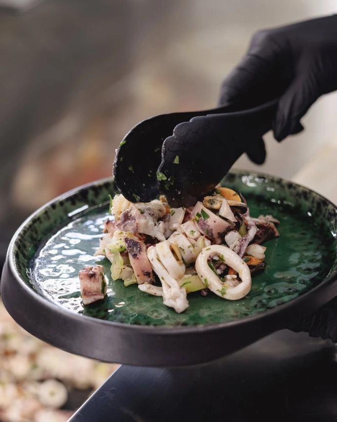 Luxe Italiaanse visdelicatessen zoals tonijn en sardines op een bord