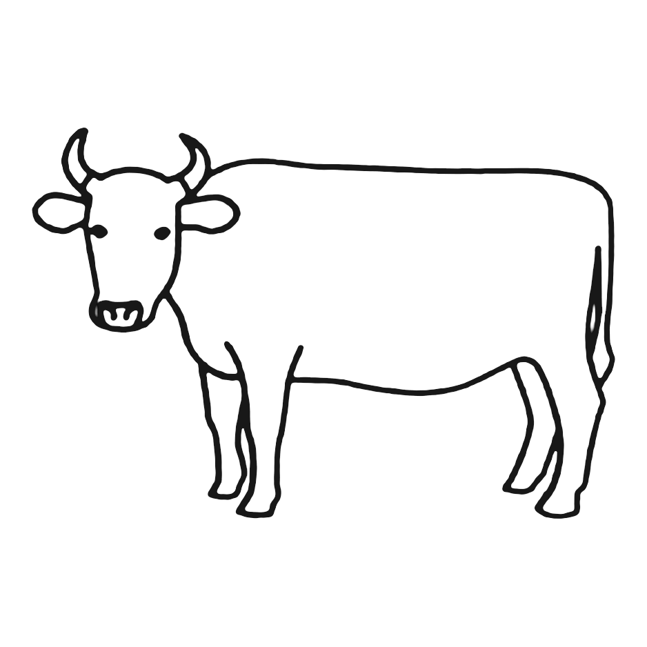 lijntekening van een koe