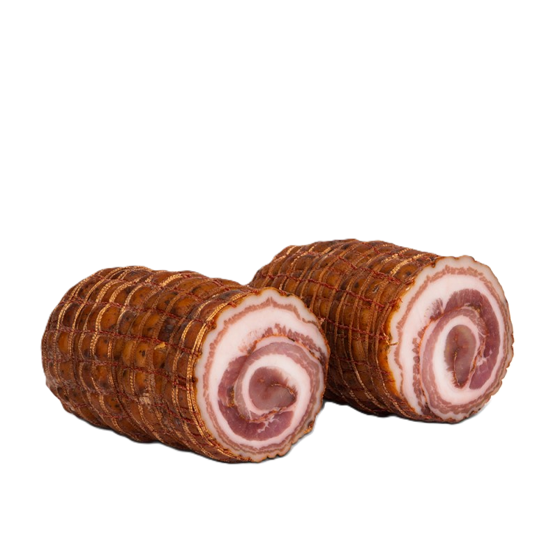 Gedroogd Varkensbuikspek (Pancetta Arrotolata di Casalbore)