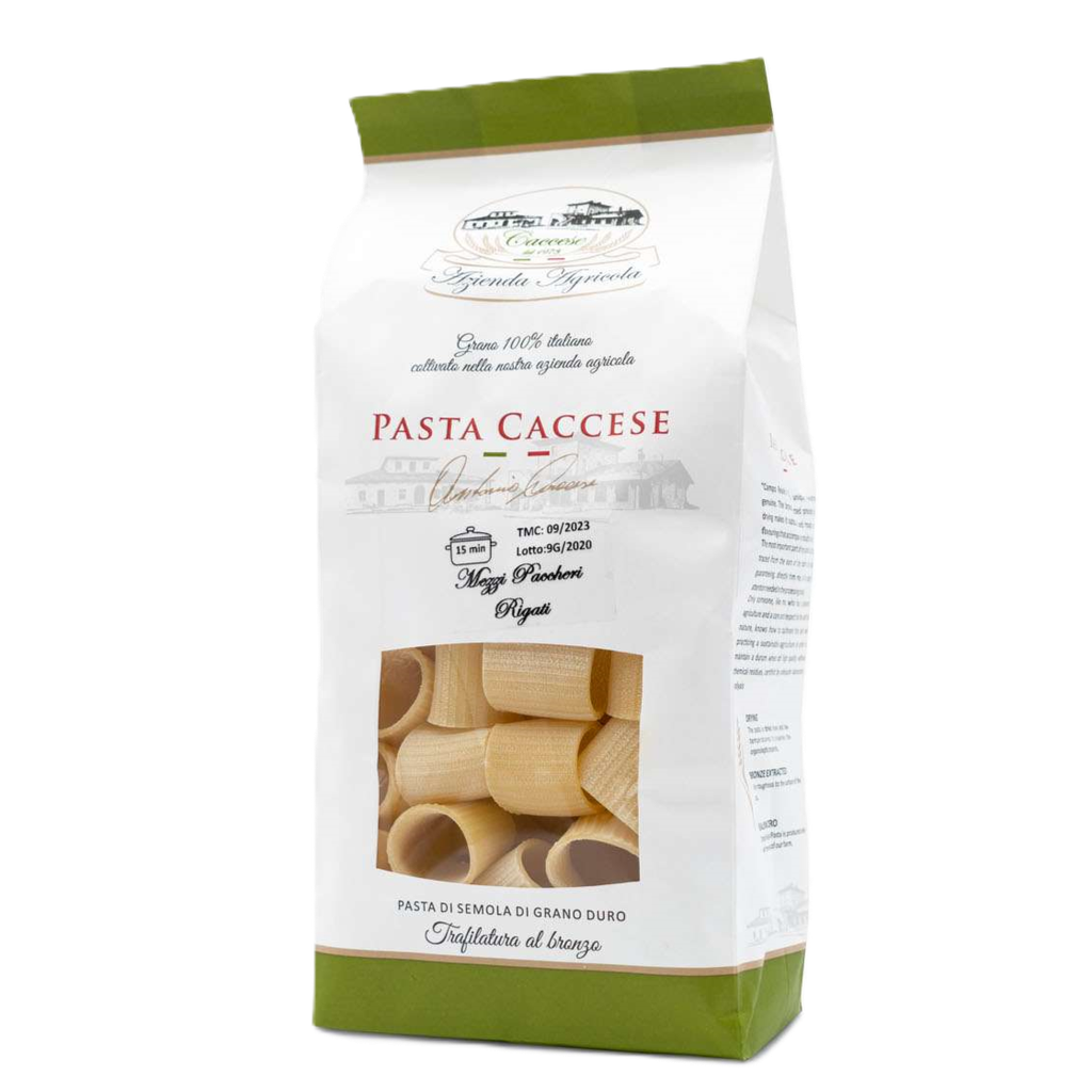 [PAS-CACCESE-009] Caccese Paccheri Pasta Rigati – Bronsgetrokken (500g)