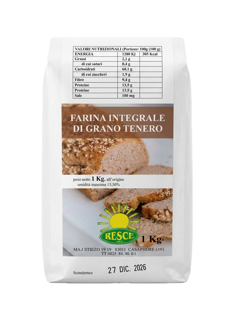 [PAS-CACCESE-030] Wholemeal Wheat Flour - Farina Integrale (1kg)
