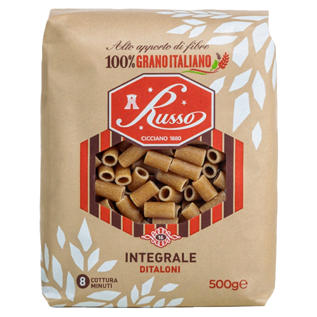 [PAS-RUSS-DITA-INT] Volkoren Ditaloni - Pasta Russo (500g)
