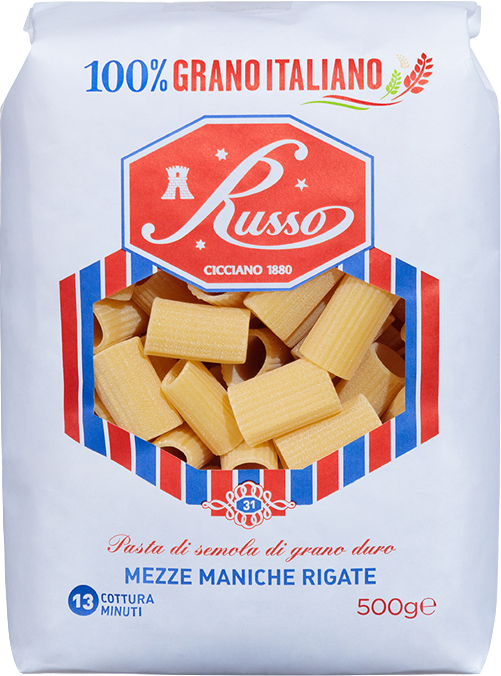 Mezze Maniche Rigate – Pasta Russo (500g)
