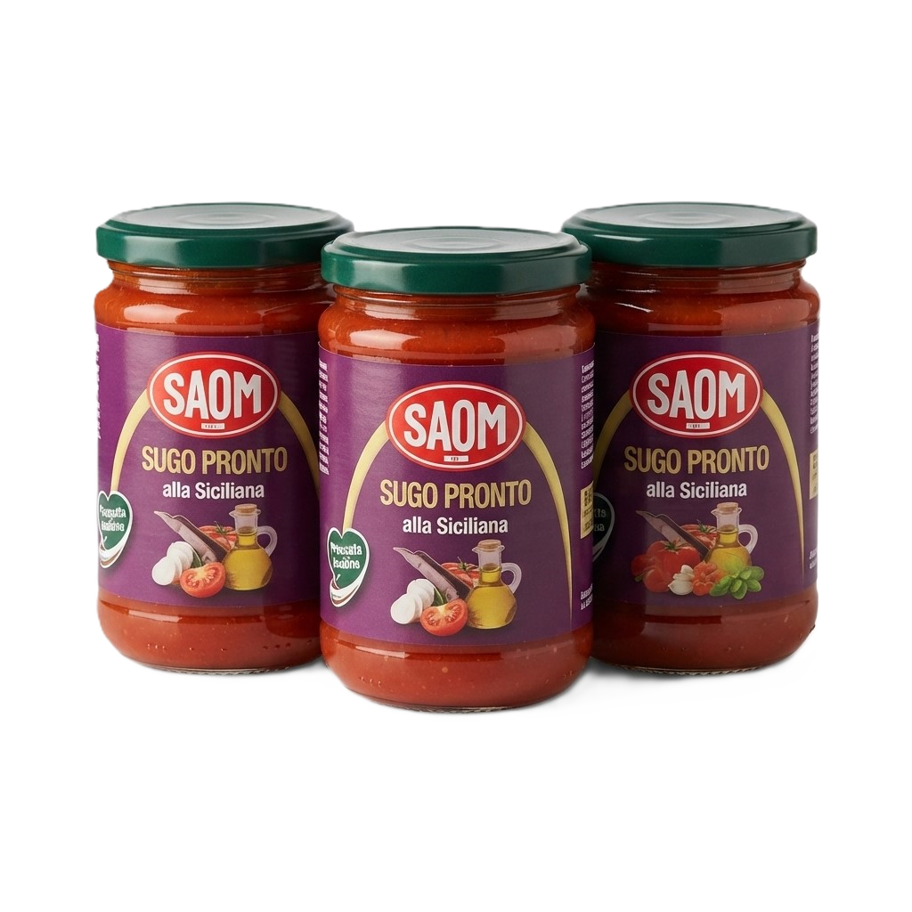 [SAO-SUG-SIC-340X3] SAOM Sauce prête à l'emploi à la sicilienne (lot économique de 3 x 340 g)