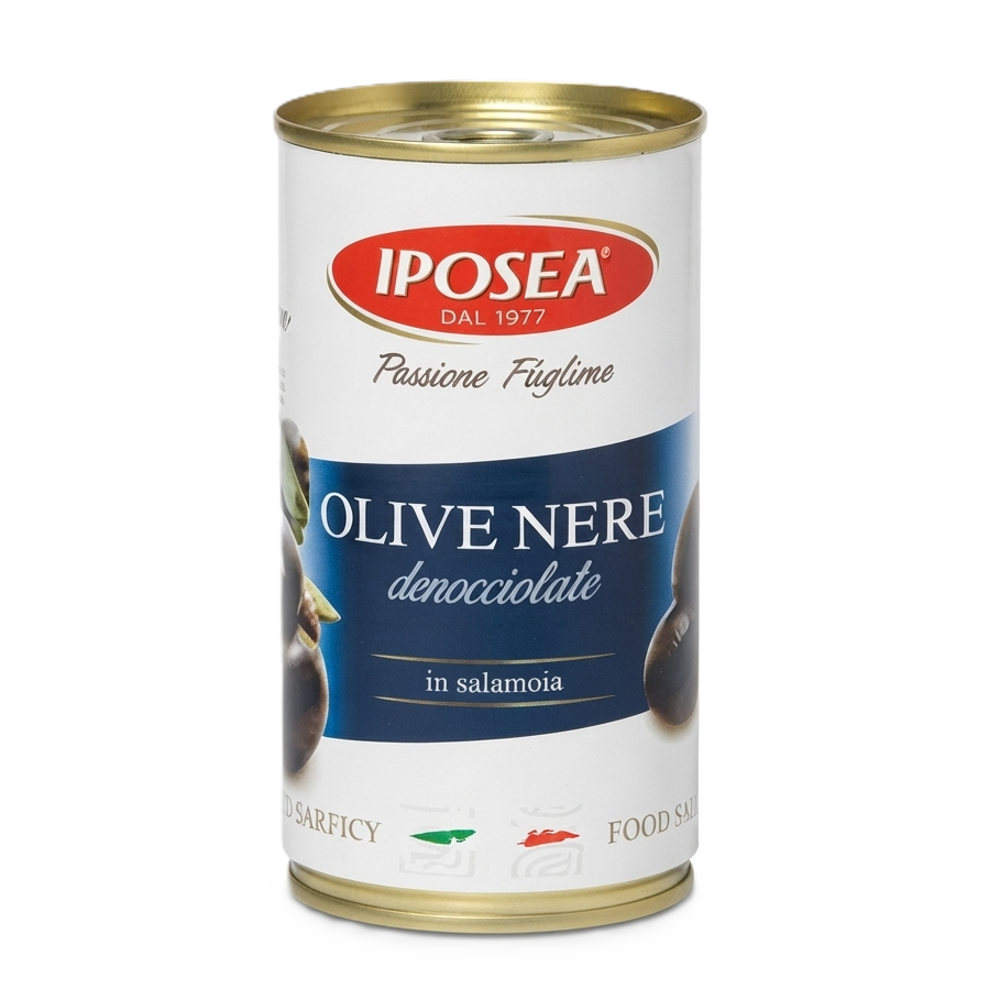 Ontpitte Zwarte Olijven 370g | Iposea Olive Nere