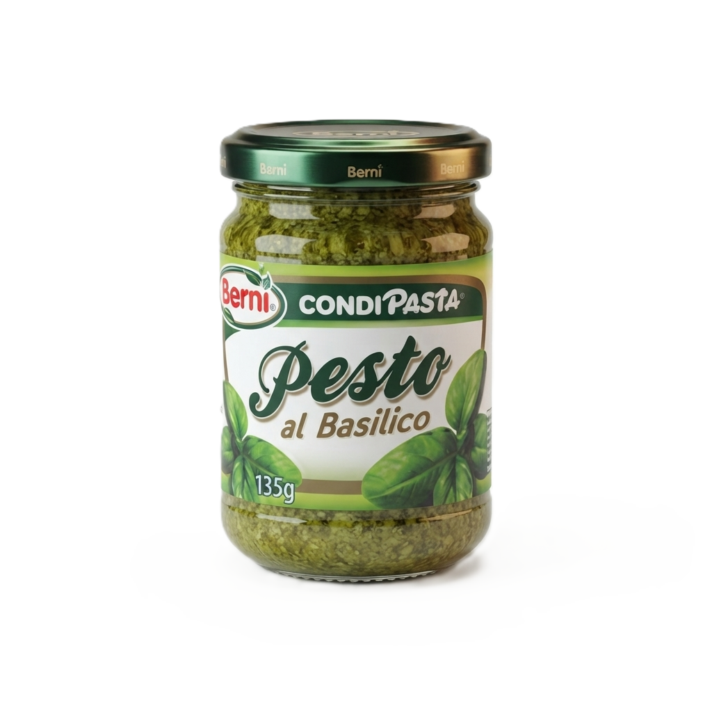 Groene Basilicumpesto 135g | Berni CondiPasta Pesto al Basilico / Pesto alla Genovese