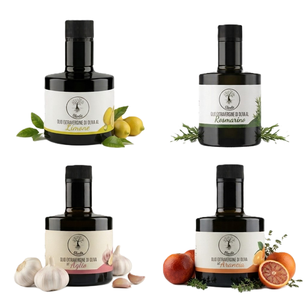 Olivetis - Proeverijset Geïnfuseerde Olijfolie (4 × 250ml)