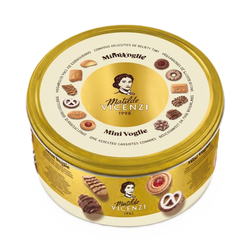 Matilde Vicenzi Koekjes in Blik Mini Voglie 500g