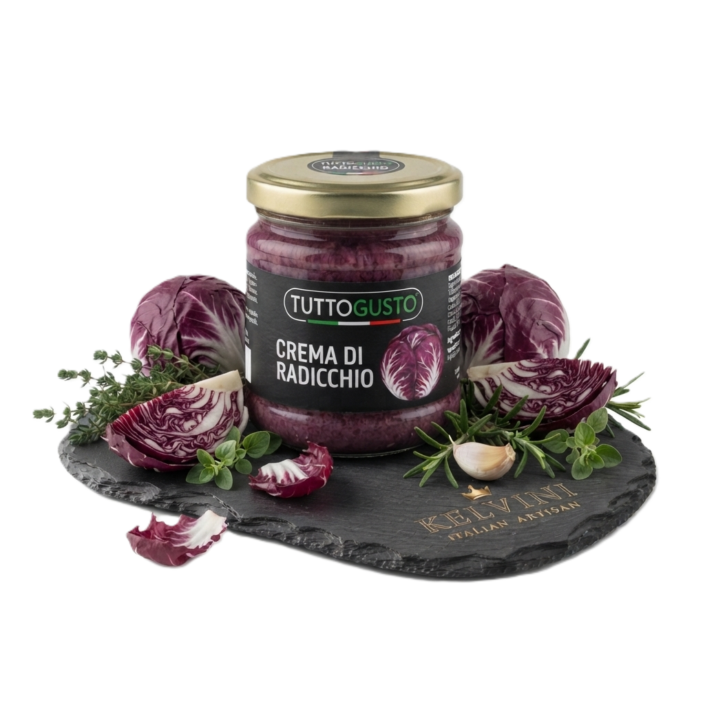 Tuttogusto - Luxe Radicchiocrème met Stukjes  (Crema di Radicchio 500g)