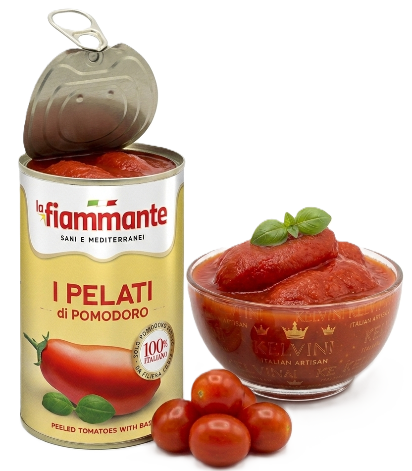 [TOM-PEL-BAS-400] Tomates pelées au basilic (400 g)