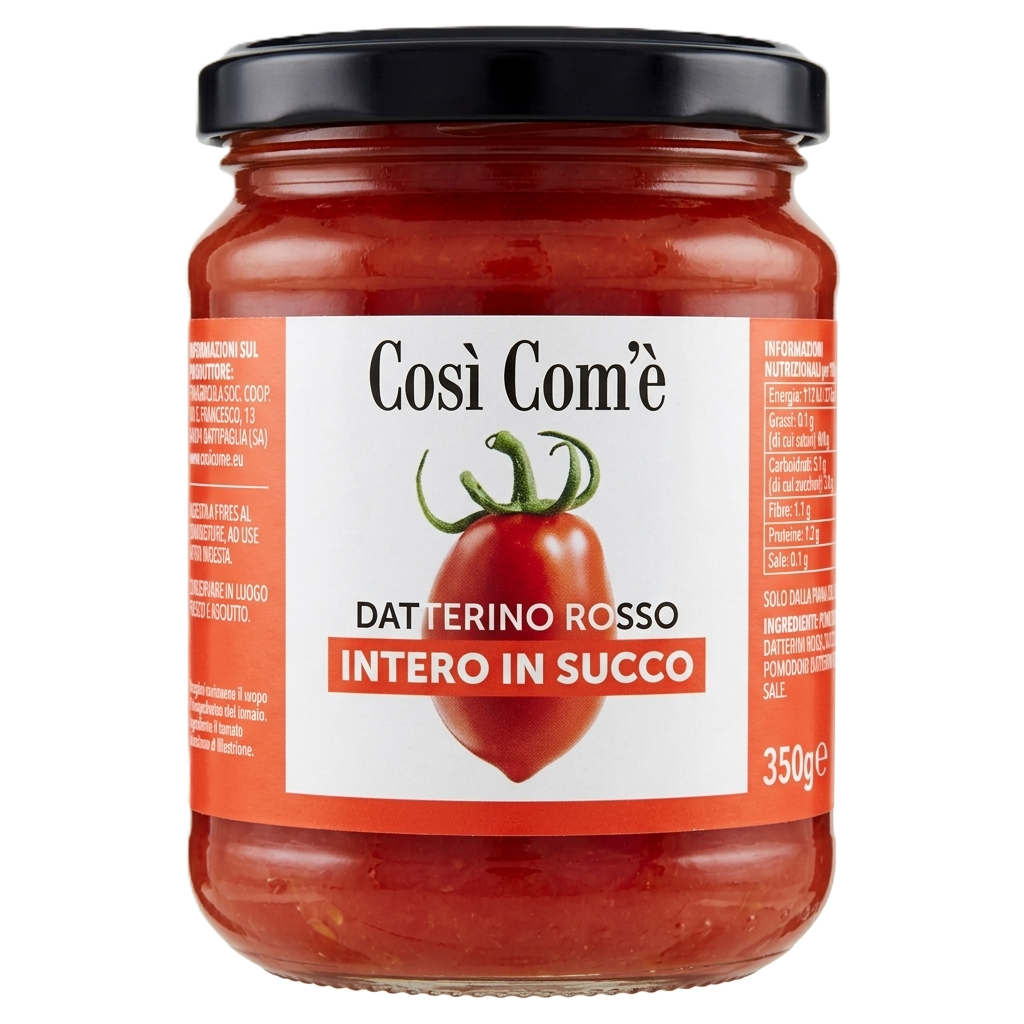 Così Com'è - Datterinotomaten Rood -Datterino Rosso in Succo  350 g