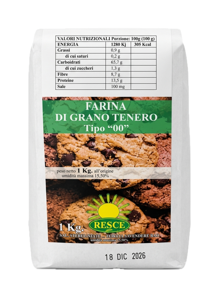 Farina Tipo 00 (italienisches Weizenmehl) 1 kg (1 Packung Mehl – 3,95 € pro Stück)